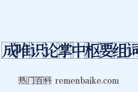 成唯识论掌中枢要组词是什么意思的图片